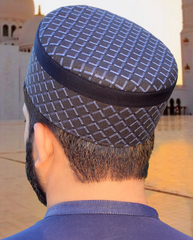 R039-NAVY BLUE CHECKED WITH NAVY BLUE BORDERED