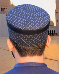 R039-NAVY BLUE CHECKED WITH NAVY BLUE BORDERED