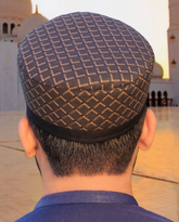 R037-DARK BROWN CHECKED WITH BLACK BORDERED