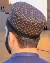 R037-DARK BROWN CHECKED WITH BLACK BORDERED