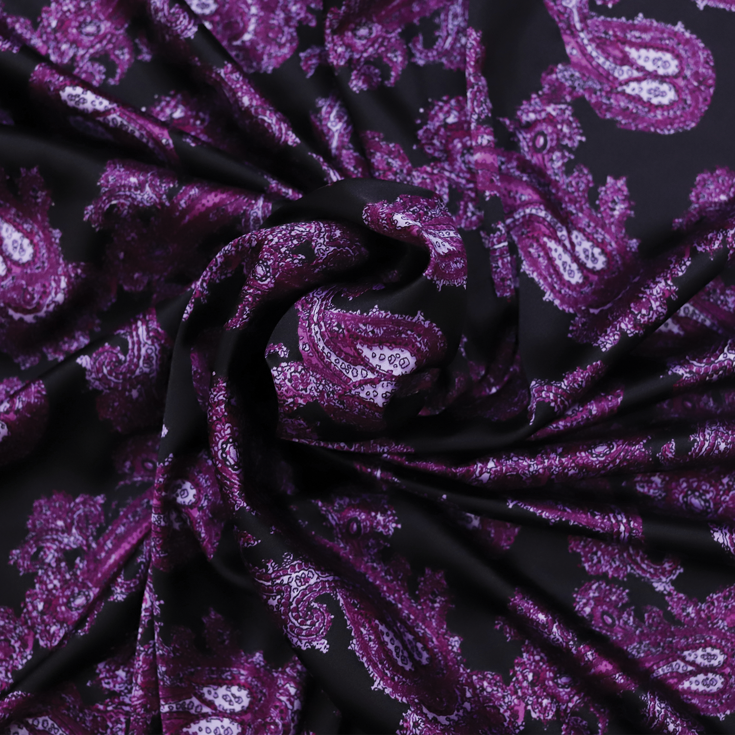 BKH-009-Black And Purple Printed Fine Silk